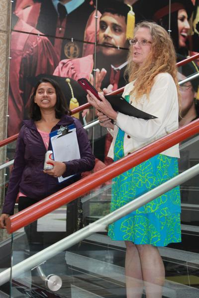 Ambalika Sarkar accepts first place in the Life Sciences for her presentation, Antidepressant Effect of Ketamine in Male and Female Rats